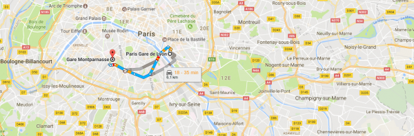 Prix Taxi Gare de Lyon à Gare Montparnasse